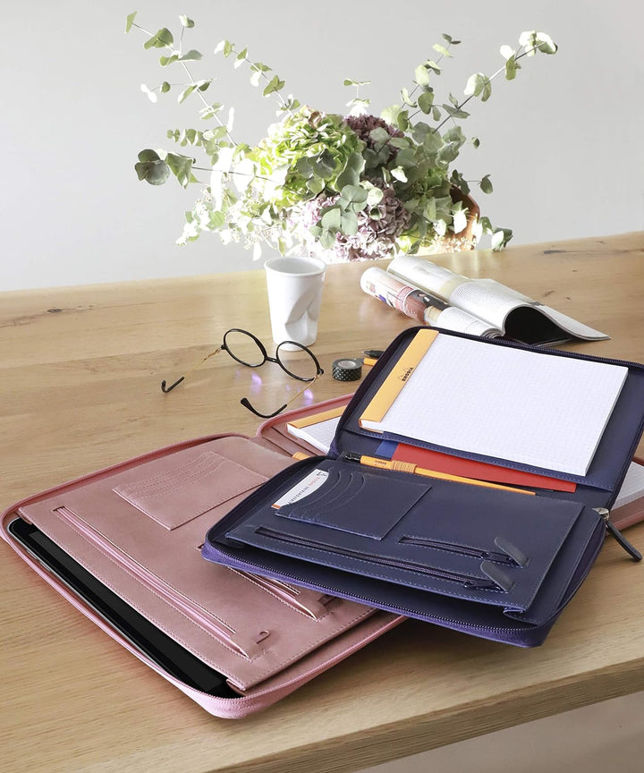 Rhodia 168124C - Konferenzmappe Rhodiarama 25,5x34 cm, mit Etui, dehnbare Haupttasche, 2 flache Reis
