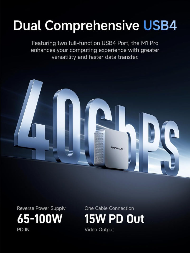 MINIS FORUM M1 Pro-285H Mini PC, Intel Core Ultra 9 285H (16C/16T, bis zu 5,4GHz), 32GB DDR5, 1TB PC