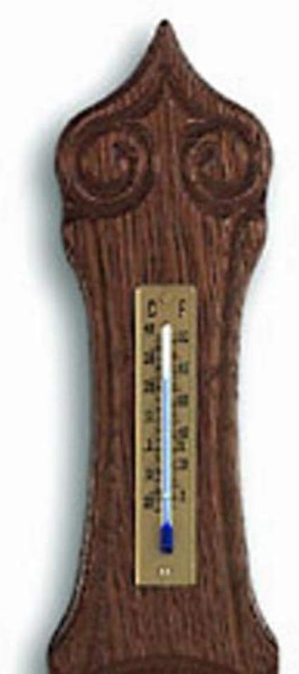 Wetterstation Eiche massiv, rustikal/gold, 43 cm