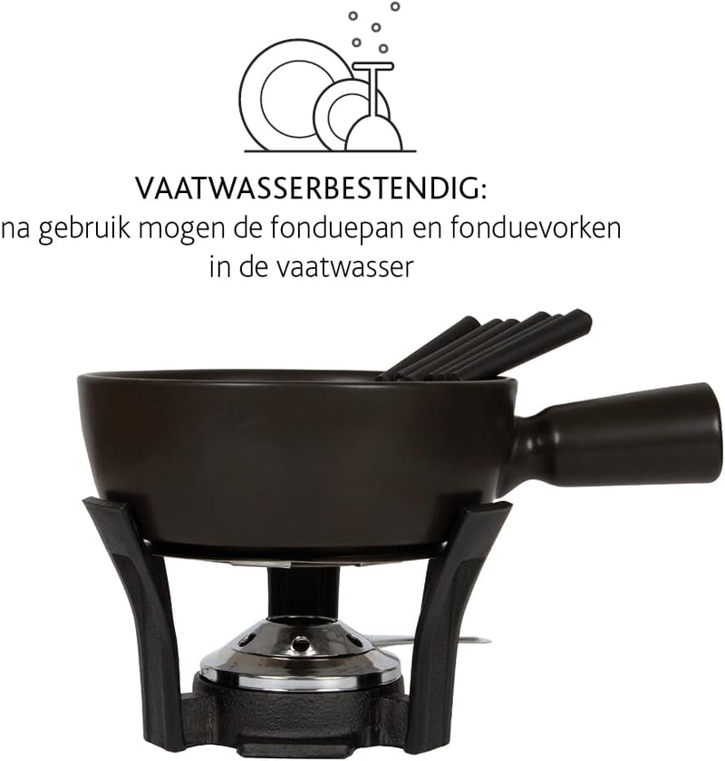 Boska Fondue-Set Nero/robuster Look / 1,3 L/Keramik/Gusseisen/Silber/Schwarz / 290 x 200 x 160 mm 30