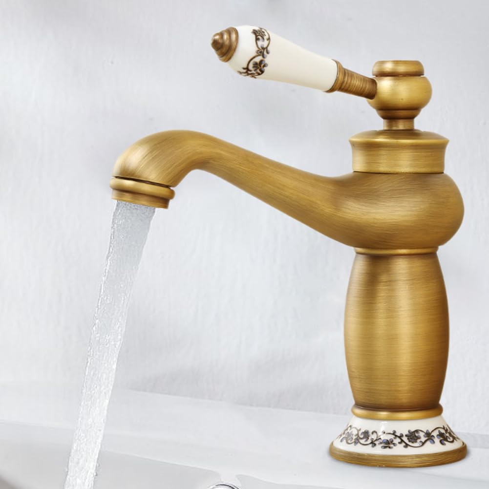 Wasserhahn Bad Schwarz+Wasserzulaufleitung, Edelstahl, Kaltwasserhahn Gäste Wc,Mischbatterie Waschbe
