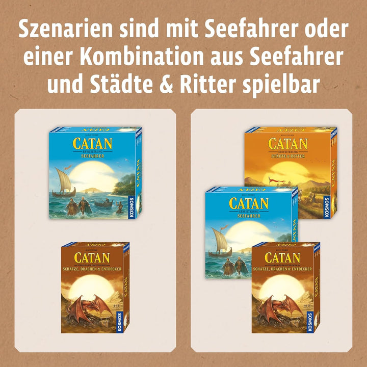 Kosmos 683405 Catan Schätze Drachen und Entdecker, Szenarien für Erweiterungen, mit der Erweiterung