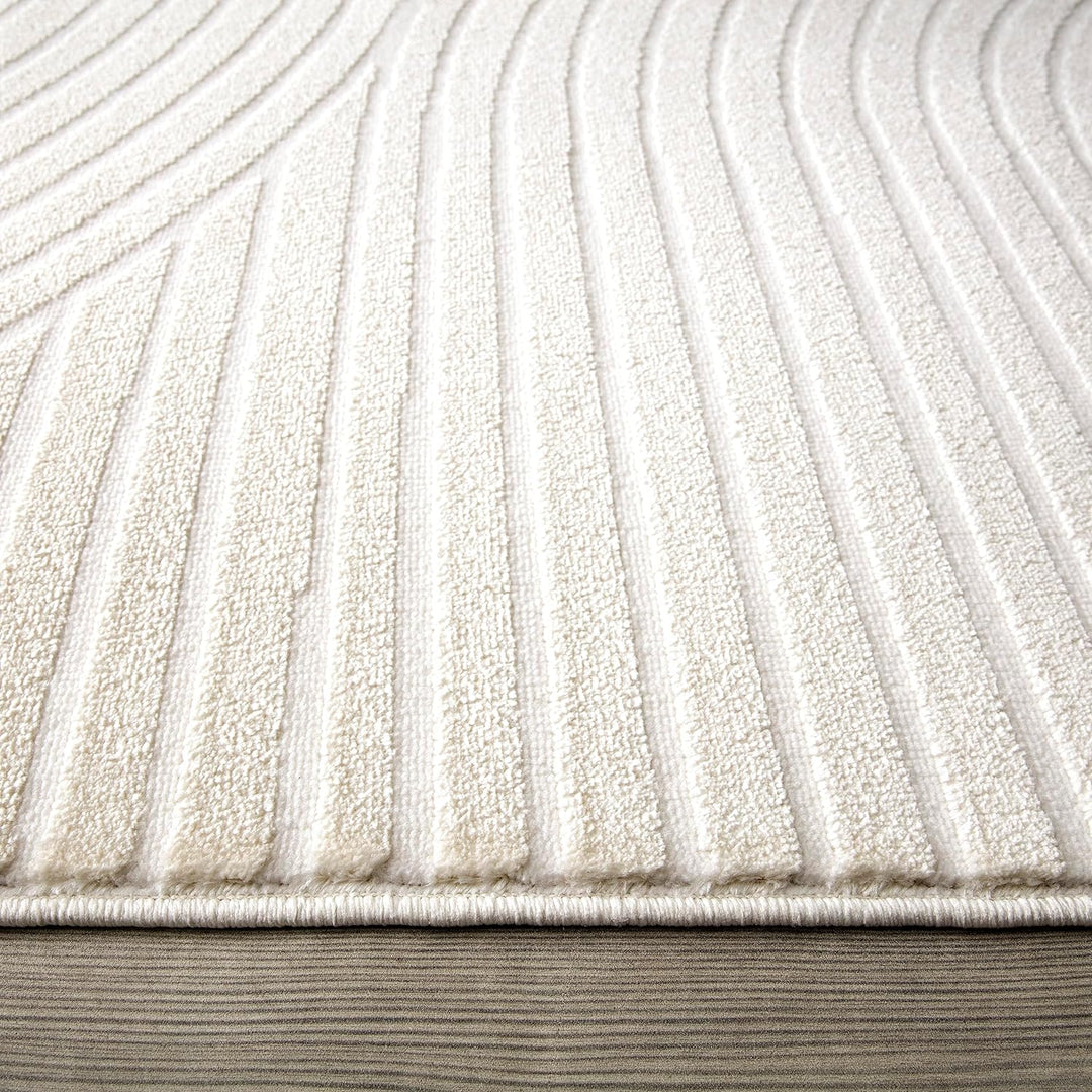 Paco Home Teppich Wohnzimmer Schlafzimmer Kurzflor Skandinavisches Boho Muster Regenbogen Geometrisc