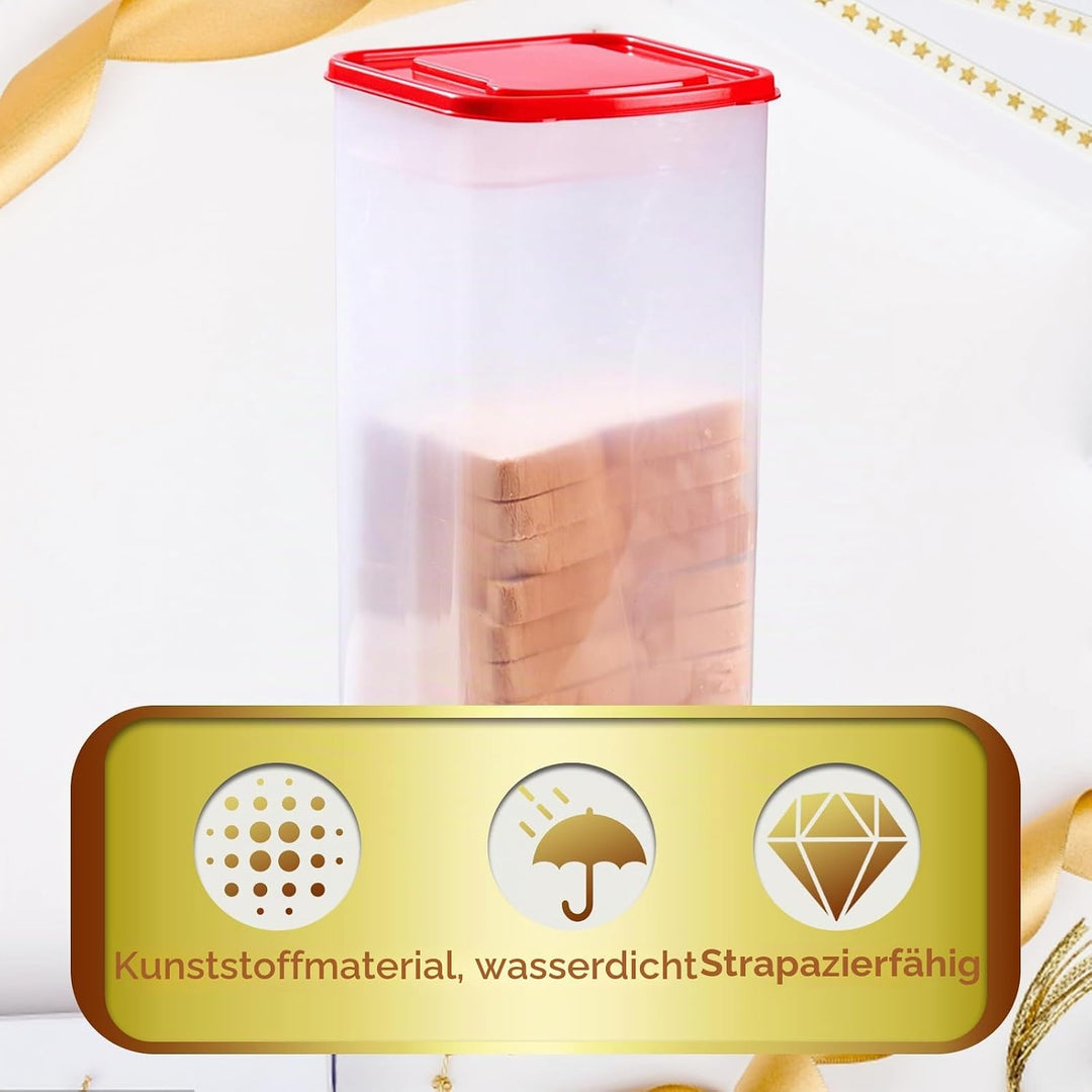 Brotbehälter mit Deckel, Brotaufbewahrungsbehälter, Sandwichhalter, Brotaufbewahrer, Brotträger, Auf