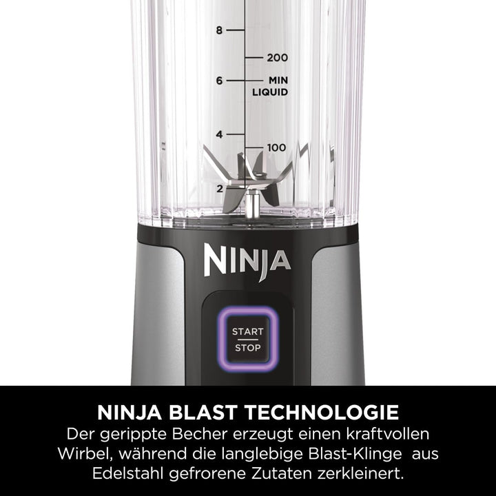 Ninja Blast Kabelloser Mixer, tragbar, USB-C wiederaufladbar, 530 ml, mit auslaufsicherem Trinkdecke