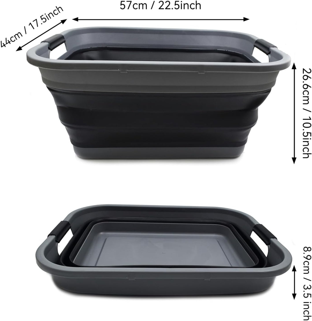 SAMMART 41L (2.5 Gallons) Collapsible Plastic Laundry Basket - Foldable Pop Up Storage Container/Org