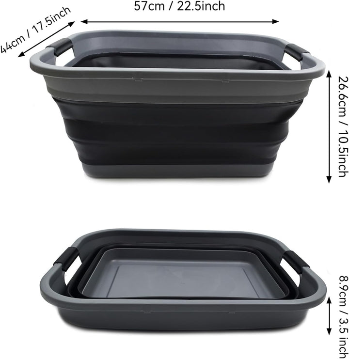 SAMMART 41L (2.5 Gallons) Collapsible Plastic Laundry Basket - Foldable Pop Up Storage Container/Org