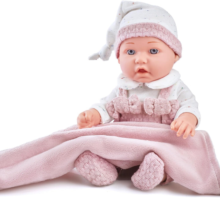 30 cm Baby Puppen Spielset für Mädchen enthält eine Flasche, einen Schnuller, Kleidung, eine weiche