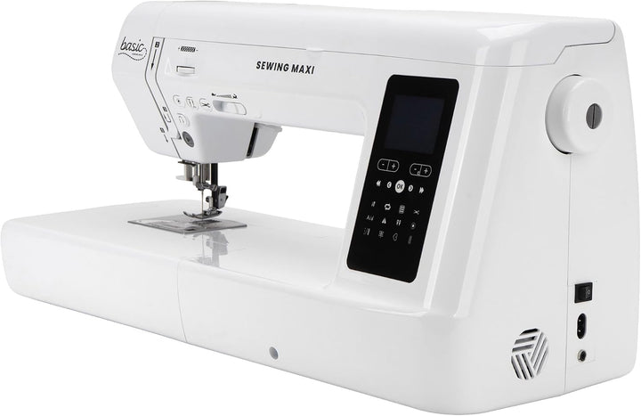 Nähwelt Flach Basic Sewing Maxi Computer-Nähmaschine – Langarm Nähmaschine mit 30 cm Durchlass, 200
