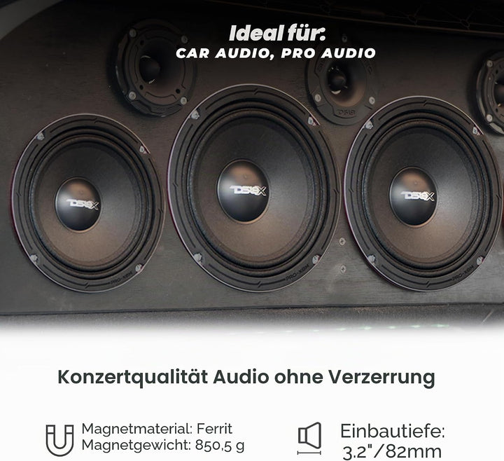 DS18 PRO-X8M Auto-Mitteltöner-Lautsprecher, 20,3 cm (8 Zoll), 550 W, 8 Ohm, Bass-Lautsprecher 20,3 c