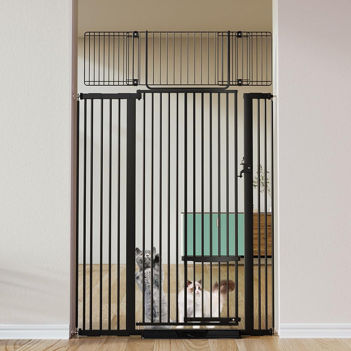 COMOMY 180 cm Extra Hoch Türgitter Katze/Hund, 75-110 cm Extra Breit Türschutzgitter mit Verstellbar