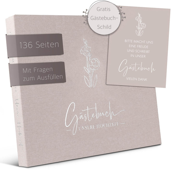 Love Notes Gästebuch Hochzeit mit Fragen zum Ausfüllen – Hochwertiges Hochzeitsbuch für unvergesslic