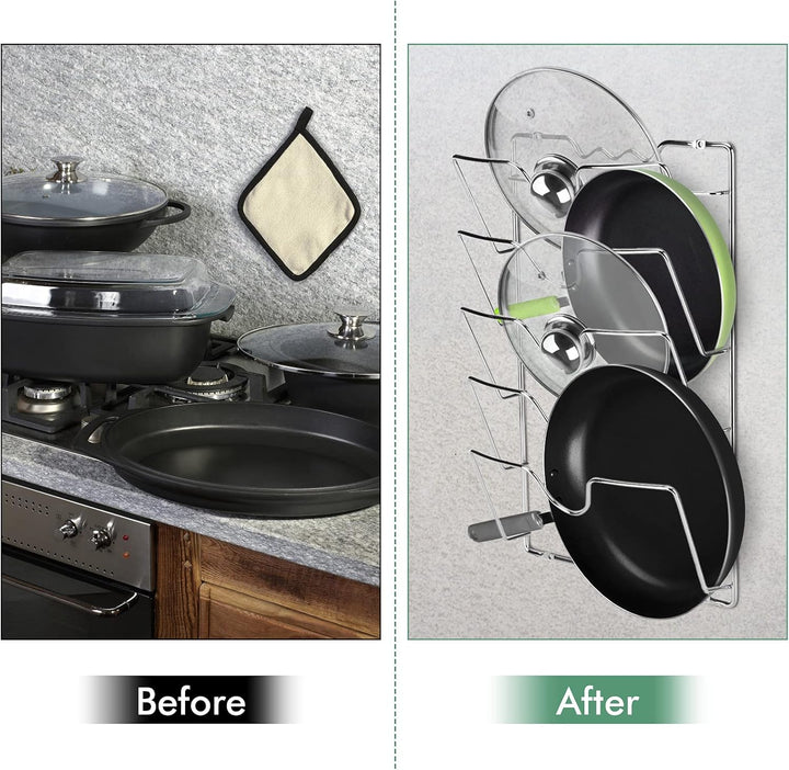 Vertikaler Topfdeckelhalter, Pfannendeckelregal für Küche, Praktischer Küchenorganizer, Aufbewahrung