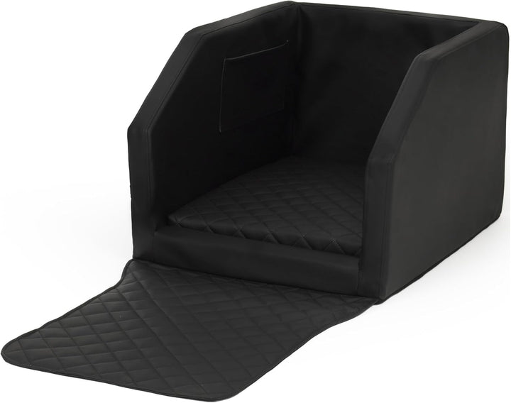 Autohundebett Hunde-Autositz Hundebett f. Rückbank Hundesitz Anschnallgurt 55x70 (Farbe: schwarz), s