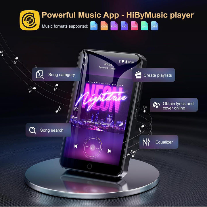 MP3 Player mit Bluetooth und WiFi, Oilsky 80GB 4 Zoll Android 9.0 Mp3, 1080P Touchscreen MP4 Player,