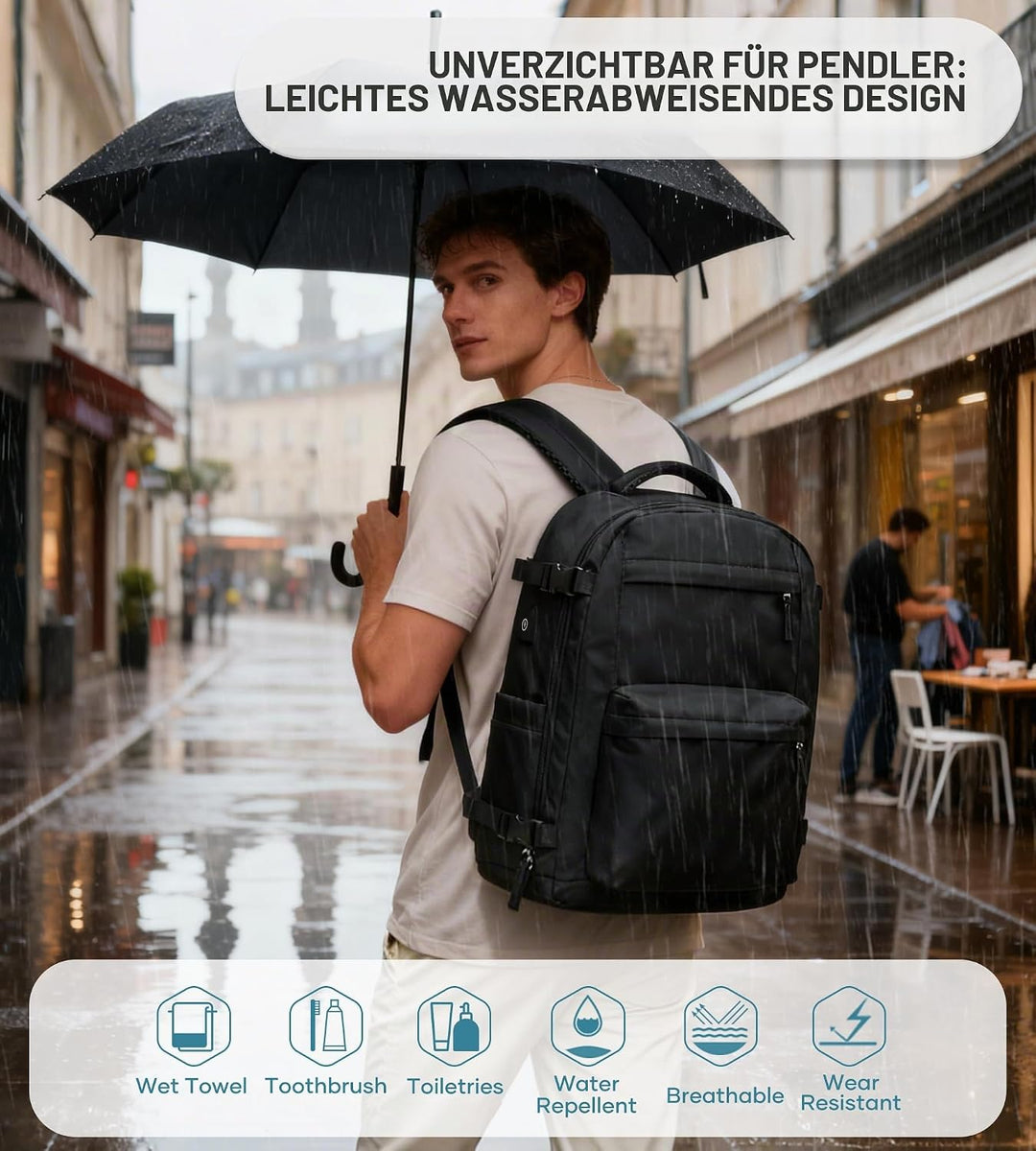 BOXSAM Vakuum Rucksack Handgepäck Flugzeug Tasche Airbag mit Vakuumsystem Reisen Tagesrucksack Ryana