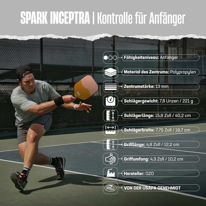 OZO Pickleball Kontroll Schläger für Anfänger Beginner Control Strawberry & Melon, Beginner Control