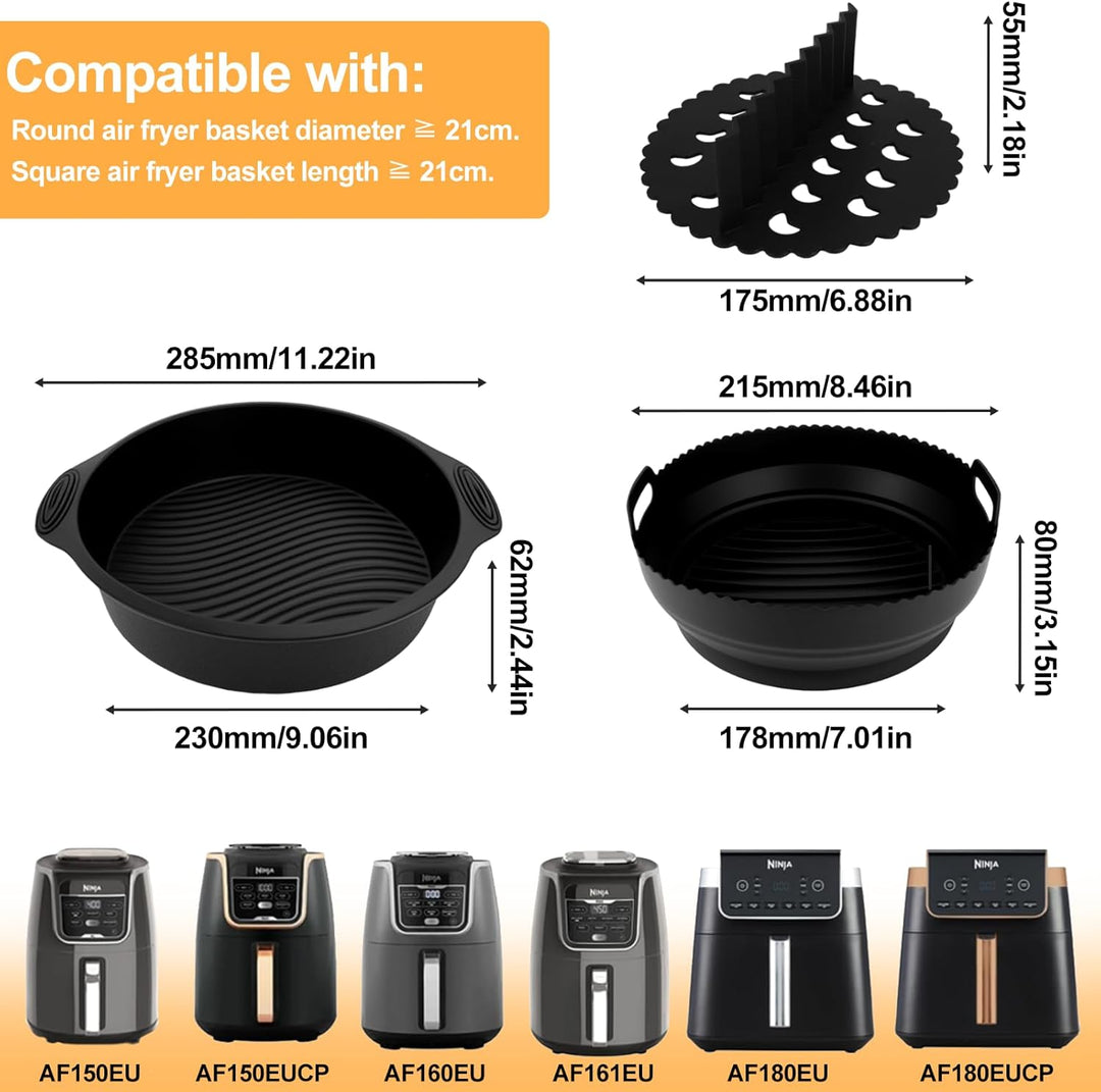 TYBYBB Heissluftfritteuse Zubehör Set kompatibel mit Ninja AF160EU AF150EU AF161EU COSORI Philips Ai