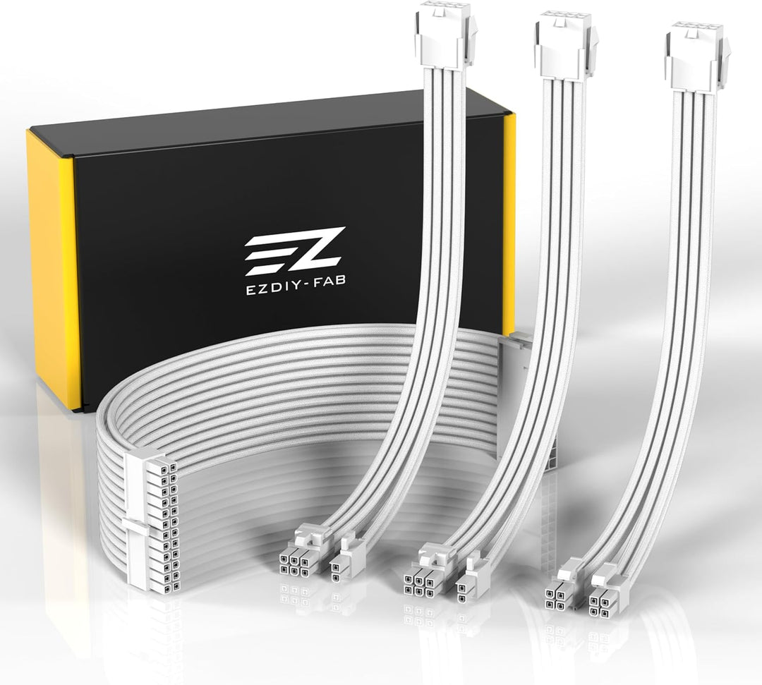 EZDIY-FAB PSU Verlängerungskabel Ummanteltes Custom Mod PC Stromversorgungskabel,Weiches Nylongeflec