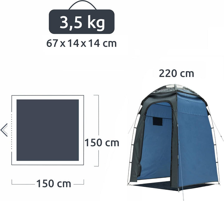 your GEAR Aquila - Duschzelt mit Lichtkuppel Umkleidezelt mit Stehhöhe Gerätezelt separater Boden 50
