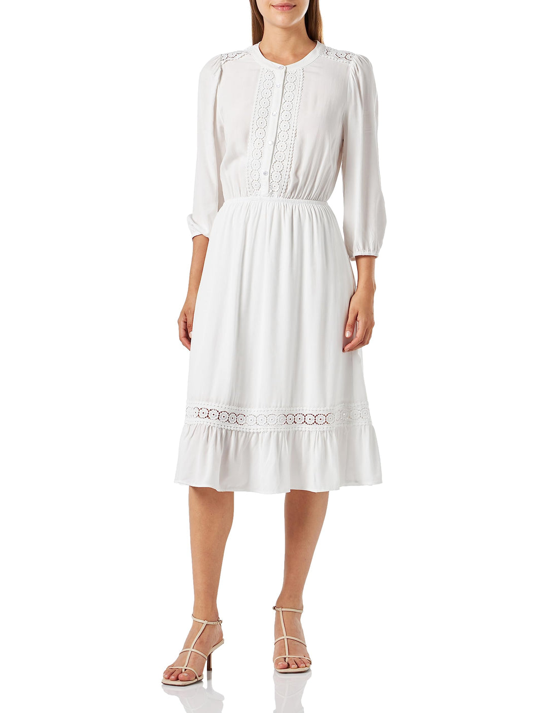 KAFFE Damen Kafreya Dress Kleid 44 Chalk, 44 Chalk