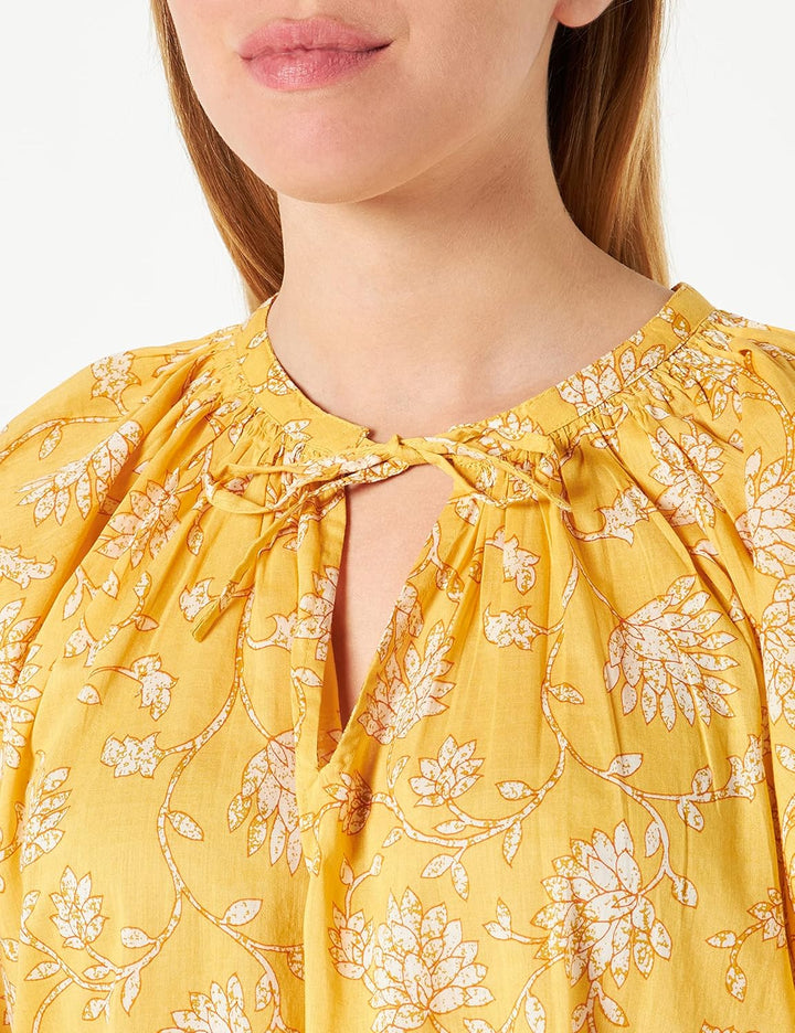 PART TWO Damen Pardispw to Relaxed Fit Top 34 Amber Yellow Block Print, 34 Amber Yellow Block Print