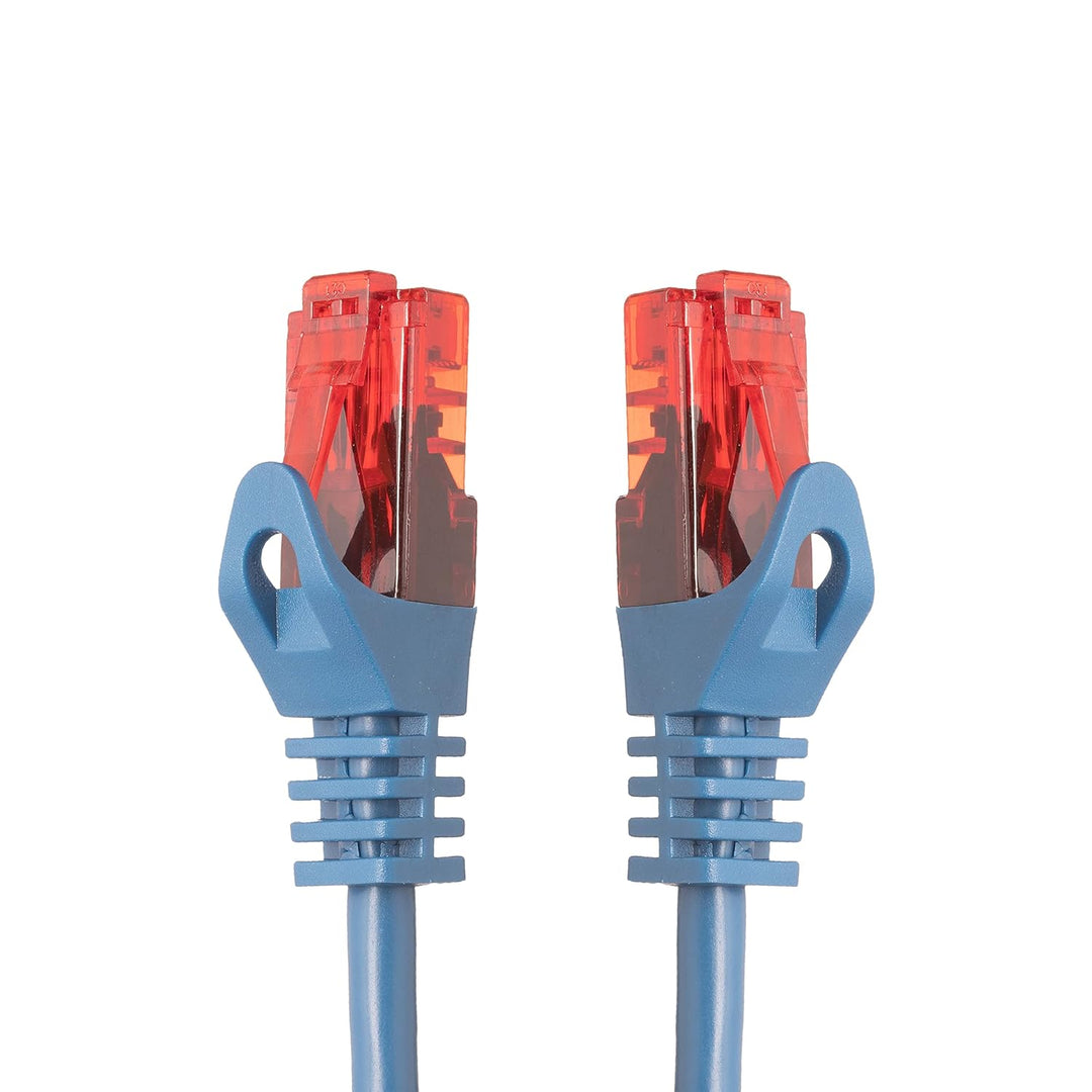 BIGtec - 10 Stück - 50m Gigabit Netzwerkkabel Patchkabel Ethernet LAN DSL Patch Kabel blau (2x RJ-45