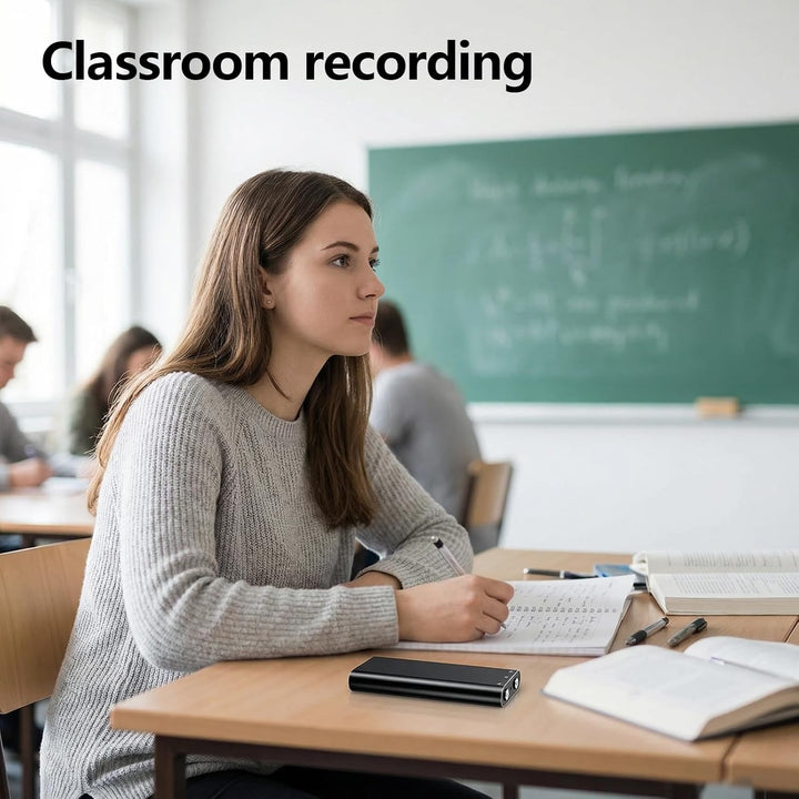 Diktiergerät Mini, 16GB Audiorekorder mit Rauschunterdrückung, Aufnahmegerät mit Löschfunktion, Mini