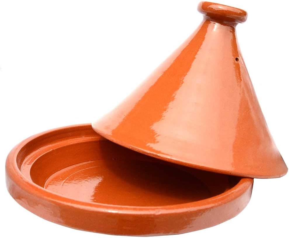 Marokkanische Tajine, Tagine, glasiert, Verziert, Kegelförmig, Ø 30 cm, zum kochen für 4-5 Personen,
