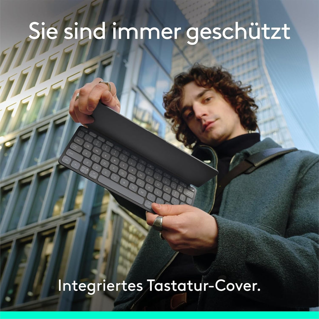 Logitech Keys-to-GO 2 Mobile Bluetooth-Tastatur + Pebble Mouse 2 Bluetooth-Maus M350s, leichtes kabe