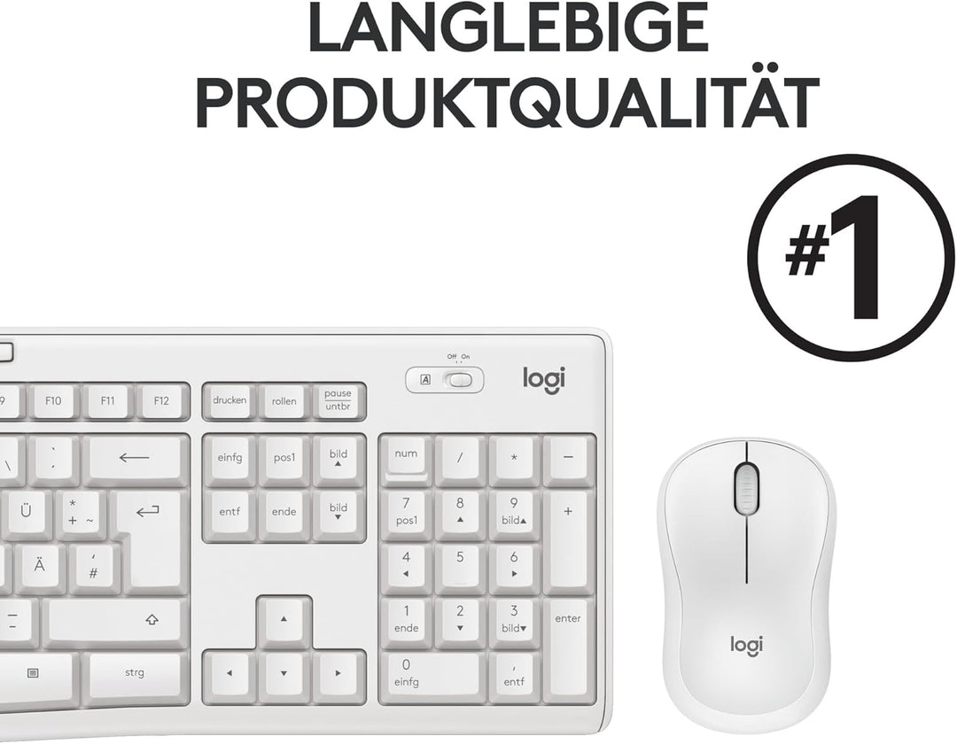 Logitech MK295 kabelloses Tastatur-Maus-Set mit SilentTouch-Technologie, Shortcut-Tasten, optischer