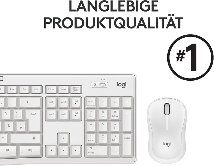 Logitech MK295 kabelloses Tastatur-Maus-Set mit SilentTouch-Technologie, Shortcut-Tasten, optischer