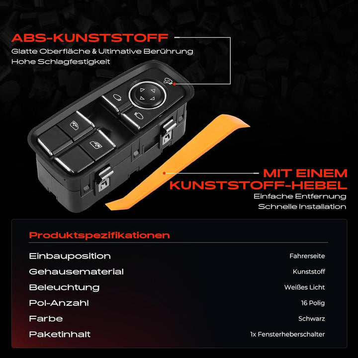 Frankberg Fensterheberschalter Vorne Links Kompatibel mit 718 B.o.x.s.t.e.r 982 2017-2019 718 Cayman