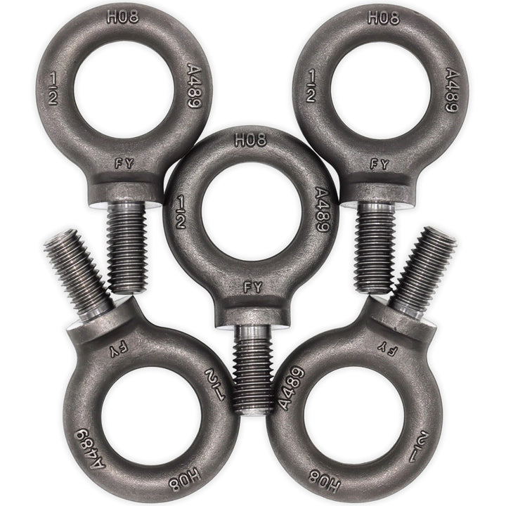 5 Stück 1/2 Zoll Augbolzen 33 x 1 1/2"-13 X 1" einfarbig 5, 1/2"-13 X 1" einfarbig 5