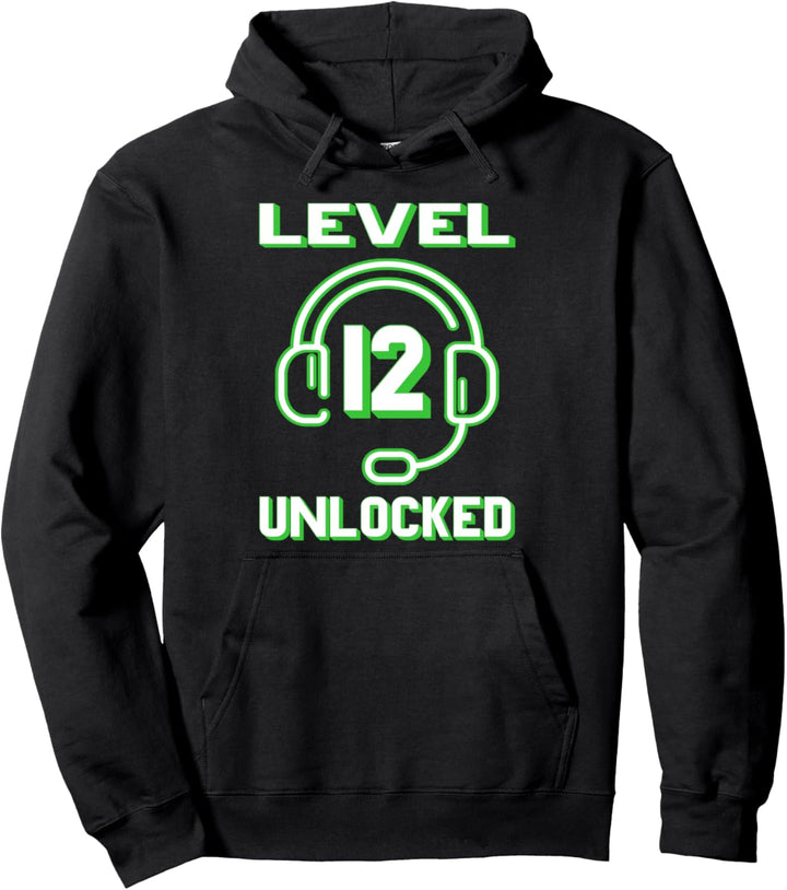 Level 12 Unlocked 12. Geburtstag Gamer Gaming 12 Jahre Alt Pullover Hoodie