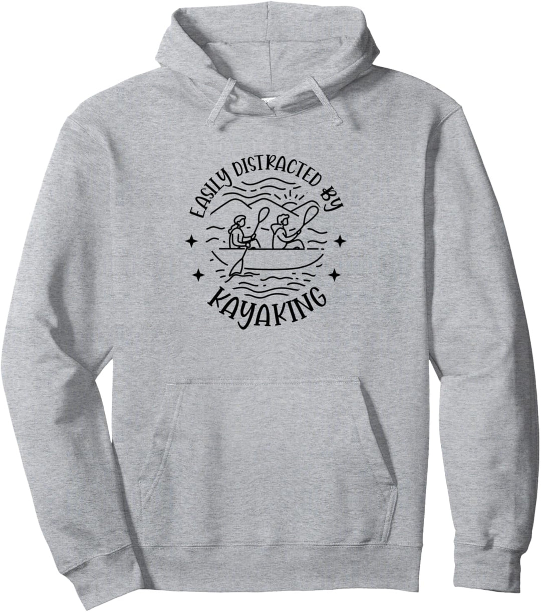 Abgelenkt durch Kajakfahren Wassersport Hobby Kajak Pullover Hoodie