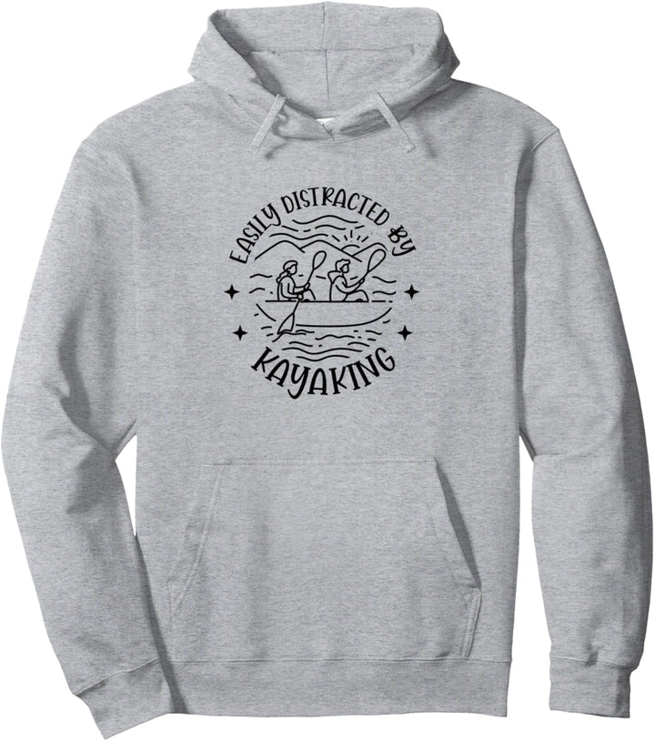Abgelenkt durch Kajakfahren Wassersport Hobby Kajak Pullover Hoodie