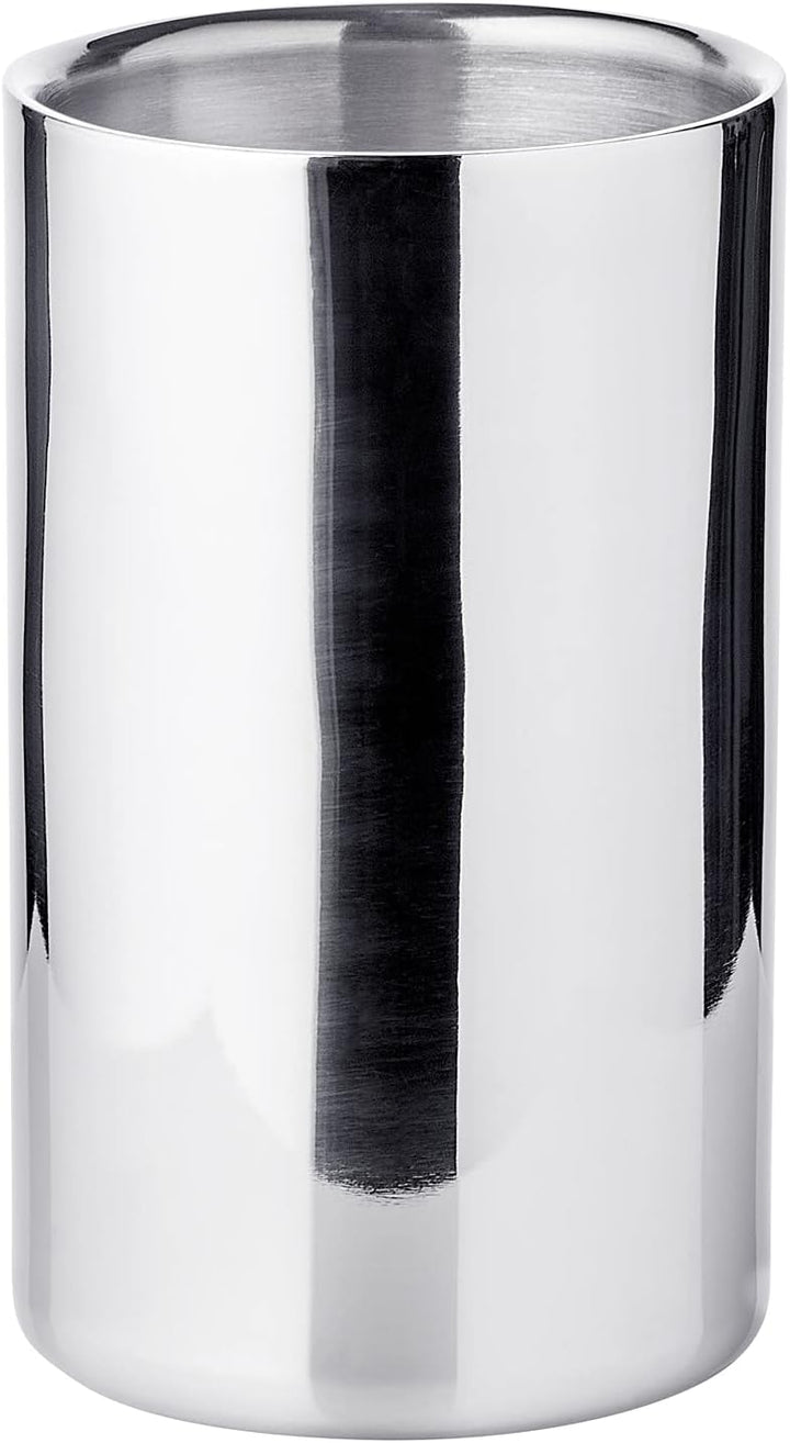 EDZARD Flaschenkühler Nebraska, Höhe 20 cm, Durchmesser 12 cm, für 1 Flasche, doppelwandig, Edelstah