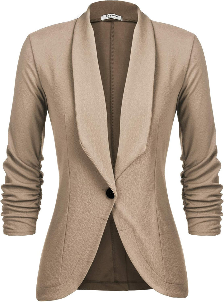UNibelle Blazer Damen Sportlich Elegant Longblazer 3/4 Arm Sommer Leicht Business Büro Blazer Jacke