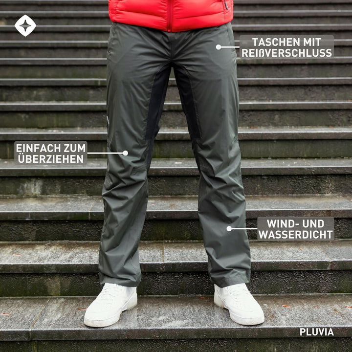 Höhenhorn Pluvia Herren Regenhose wasserdichte Atmungsaktive Outdoorhose mit Transportbeutel XL Grün