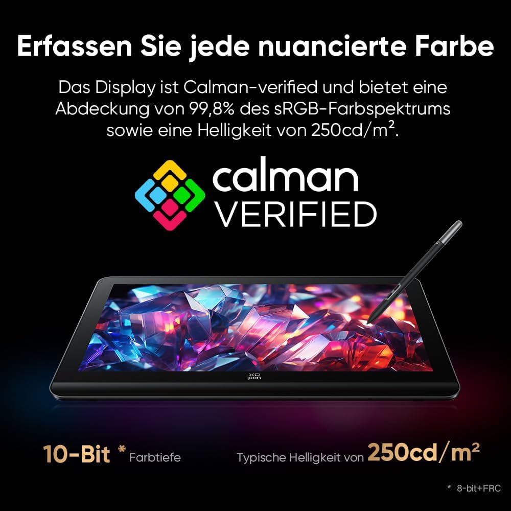 XPPen Artist Pro 19 (Gen 2) 4K Grafikdisplay, 156% sRGB Zeichnentablett, 18,4-Zoll-Bildschirm mit 16