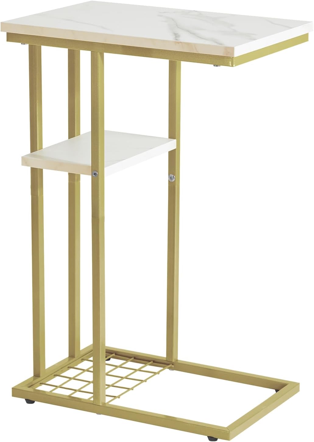 YMYNY Beistelltisch Kaffeetisch C-Form, Eleganter Kleiner Sofatisch, Industrie-Design 2er-Set,40 X 2