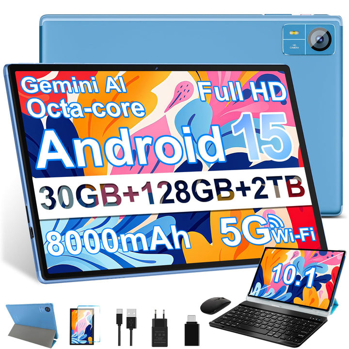 Tablet 10.1 Zoll Android 15 Tablet 【30 GB RAM + 128 GB ROM+2TB】【Gemini AI】, Widevine L1, Octa Core,