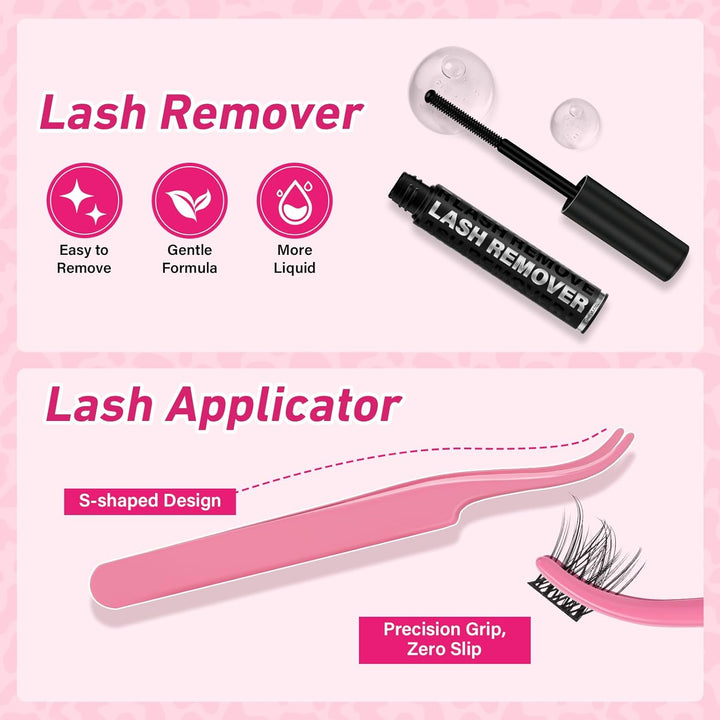 PRO Manga Lashes Cluster Wimpern Extensions Lash Extension Set DIY Wimpernverlängerung Kit Bindung u