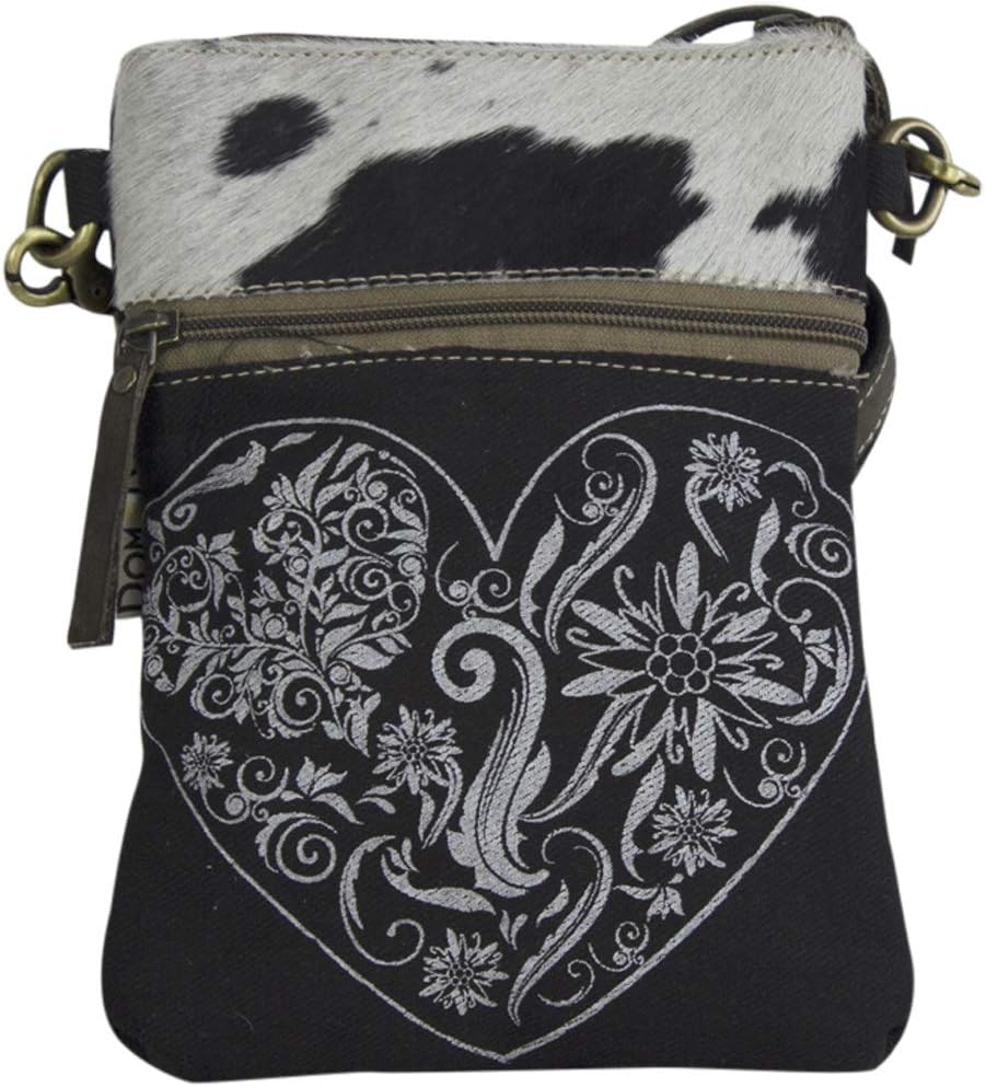 Domelo klein Trachtentasche. Canvas Umhängetasche. Damen Oktoberfest Tasche. Dirndltasche. Schwarze