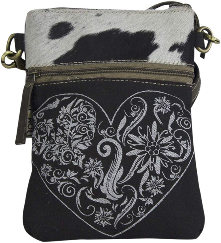 Domelo klein Trachtentasche. Canvas Umhängetasche. Damen Oktoberfest Tasche. Dirndltasche. Schwarze