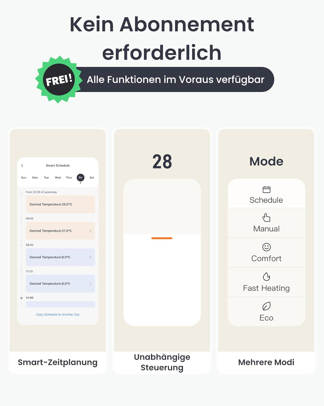 SwitchBot Smart Heizkörperthermostat, Bluetooth-Thermostat mit App-Streuerung&Zeitplanung, Energiese