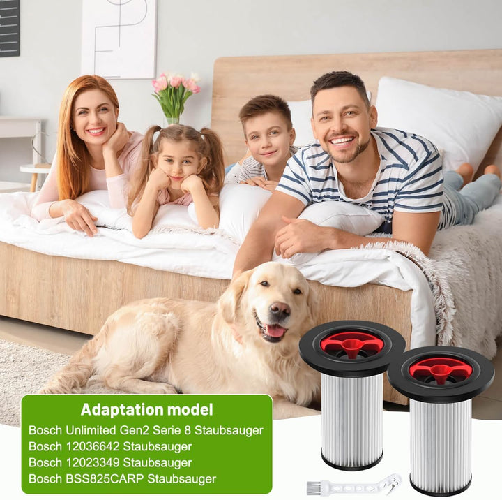 2 Stück Ersatzfilter kompatibel mit Bosch Unlimited Gen2 Serie 8 Staubsauger Set, kompatibel mit Bos