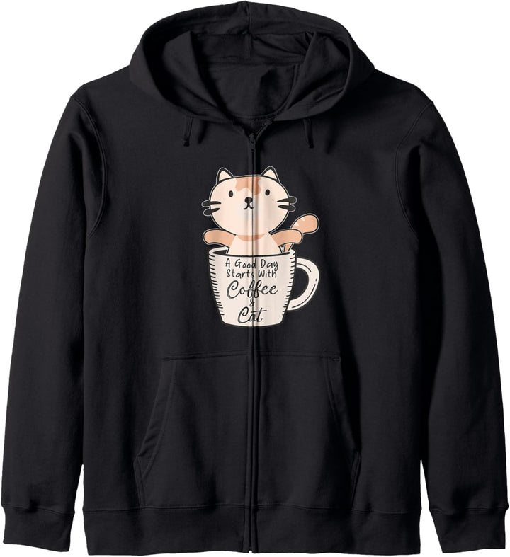 Funny Cat Big Coffee Mug Inspirational Cute Kitten Lover Pur Kapuzenjacke