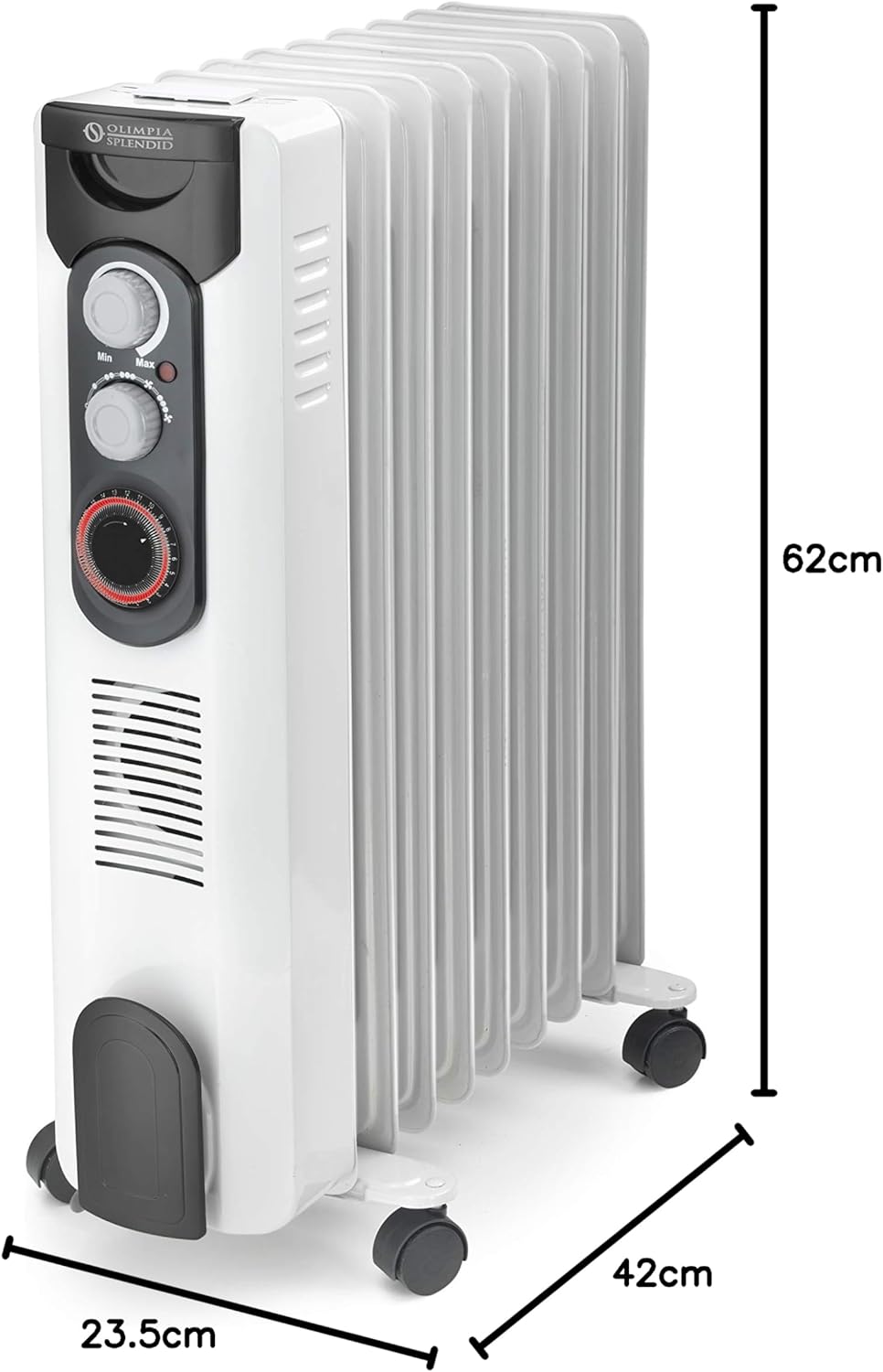 Olimpia Splendid 99617 Caldorad 9TT Ölradiator Elektroheizung 2000 + 400 W mit Turbo und Timer-Funkt